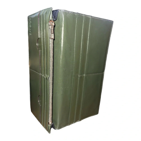 Loewe | Black & Green Calfskin Bifold Long Wallet - Picture 7 of 9